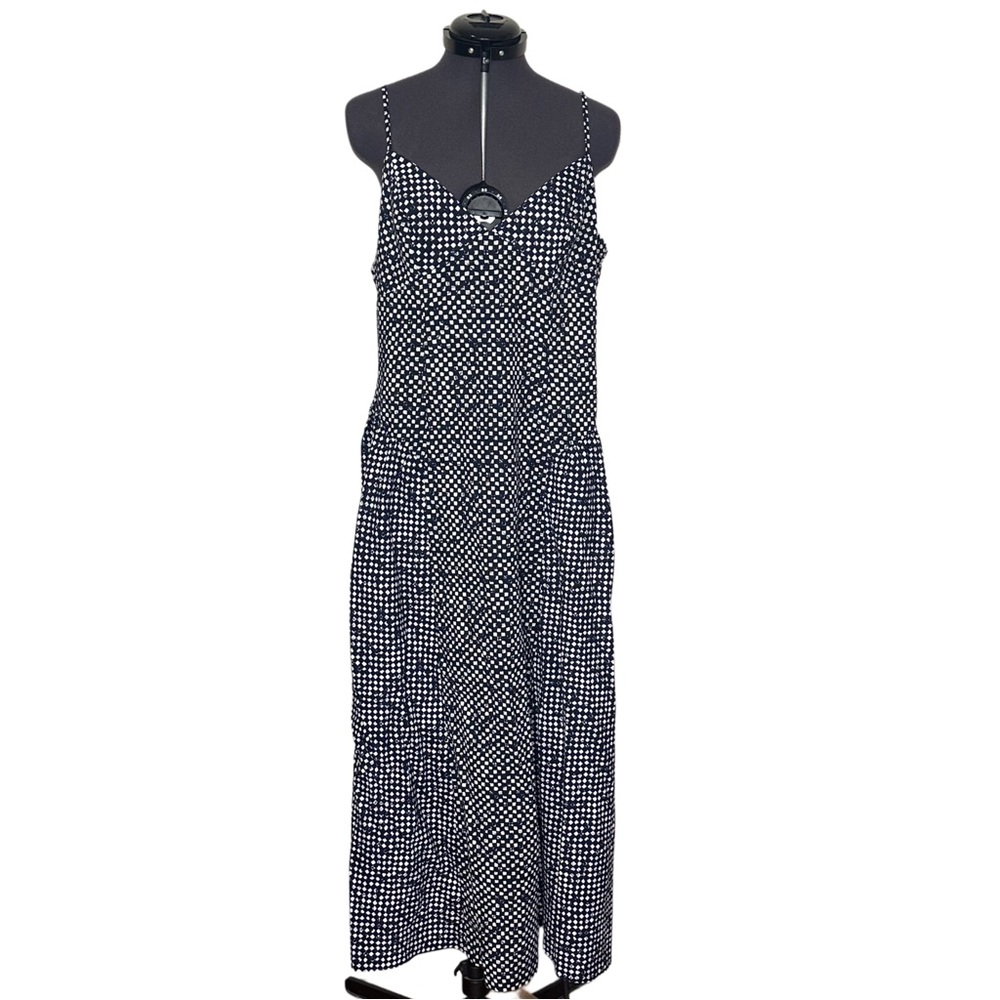 Madewell Checkered Midi Corset A Line Cotton Sundress